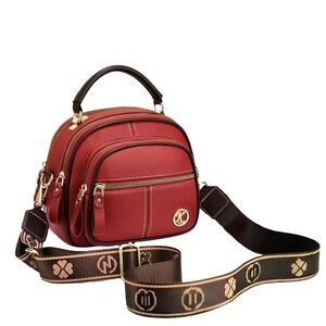 2735 Vintage Leather Saddle Bag Purse Small Tote Bag with Compartments